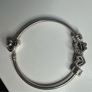 Pandora Bangle Bracelet with charms and clips